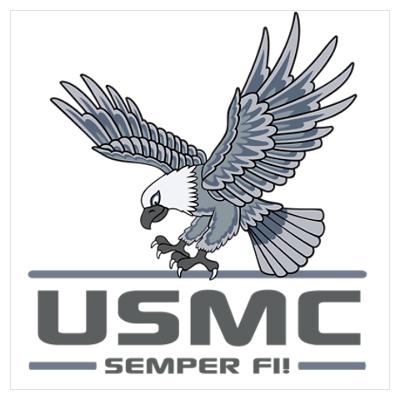 USMC Eagle - Semper Fi! grey Poster